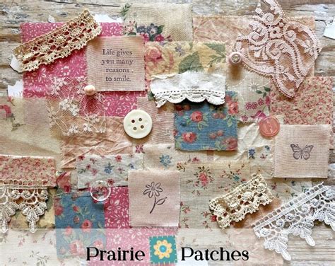 Piece Prairie Patches Prairie Rose Pink Mix Scrap Fabrics Laces