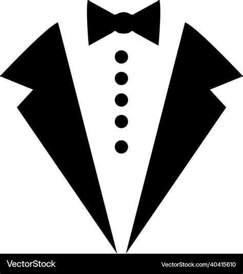 Tuxedo Bow Tie Instant Svg Cutfile Eps Royalty Free Vector