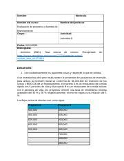 Actividad Evaluaci N De Proyectos Docx Nombre Matr Cula Nombre