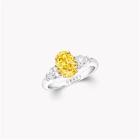 Promise Oval Yellow Diamond Engagement Ring Platinumyellow Gold Graff