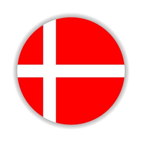 Premium Vector Round Flag Of Denmark Vector Illustration