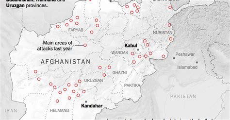 Main Areas Of Taliban Attacks The New York Times