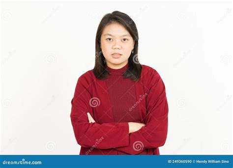 Fold Arms Smile And Look At The Camera Of Beautiful Asian Woman Wearing