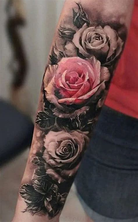 Tatuagem de Rosa no Braço 50 Ideias Bacanas para Você se Inspirar