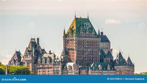 Magnificence Of Hotel Chateau De Frontenac Quebec Castle Stock Photo