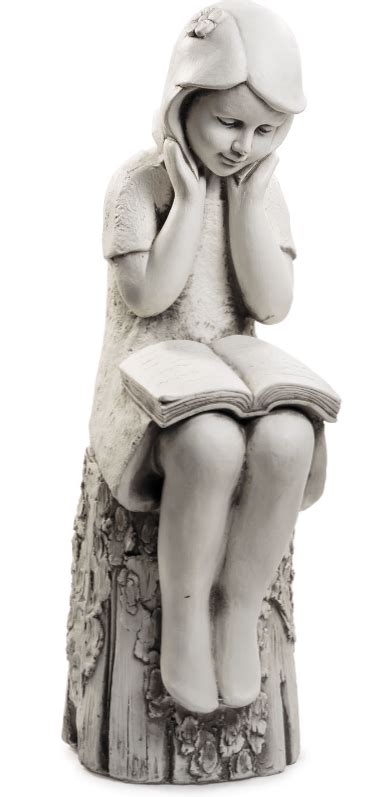 GIRL On Stump Reading Figurine Echuca Moama Plant Farm