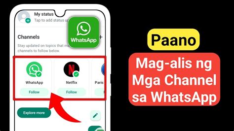 Paano Mag Alis Ng Pagpipilian Sa Mga Channel Sa Whatsapp Youtube