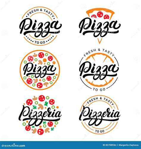 El Sistema De Pizza Y La Pizzería Dan Escrito La Letra Del Logotipo