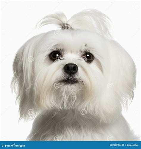Dog Maltese Portrait Generative Ai Shitzu And Maltese Breed Puppy Dog