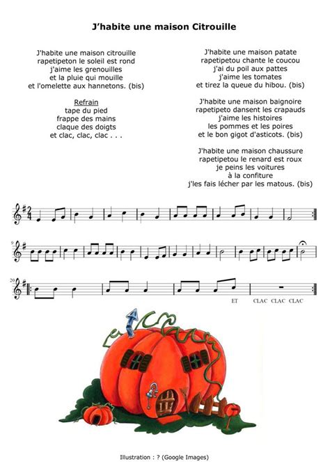 J habite une maison citrouille Citrouille Chansons halloween Leçons