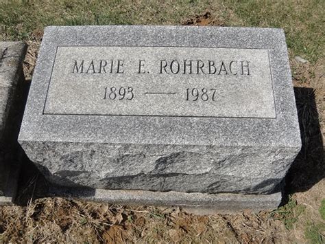 Marie E Neumoyer Rohrbach Find A Grave Memorial