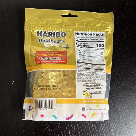 Haribo Goldbears Candy Pineapple Gummi Bears Lot Of 8 100th Anniversary