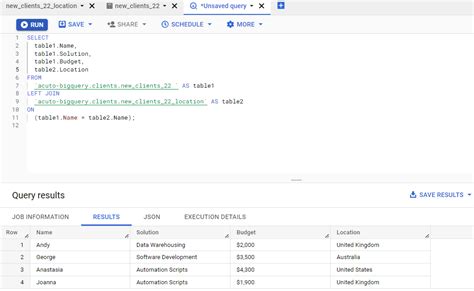 How To Write BigQuery LEFT JOIN Functions In Standard SQL