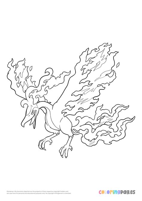 Pokémon Galarian Moltres coloring page