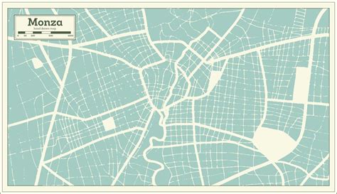 Monza Italy City Map in Retro Style. Outline Map. 17649102 Vector Art ...