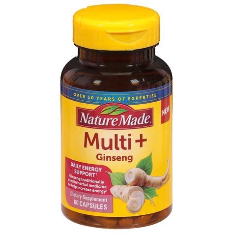 Nature Made Multi Ginseng Multivitamin For Women And Men Daily Energy