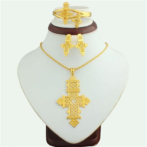 Aliexpress Buy The New Ethiopian Gold Cross Jewelry Set Gold