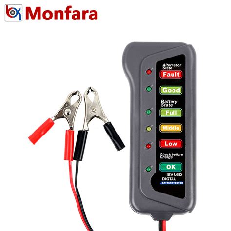 6 Led Display 12 V Auto Motorfiets Batterij Tester Grandado