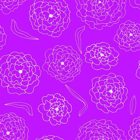 Premium Vector Vector Seamless Pattern Contour Flowers