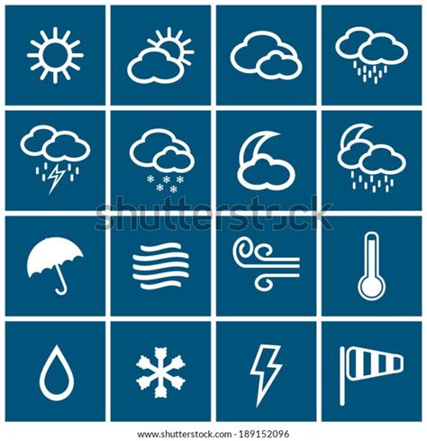Weather Blue Icons Set Stock Vector (Royalty Free) 189152096 | Shutterstock