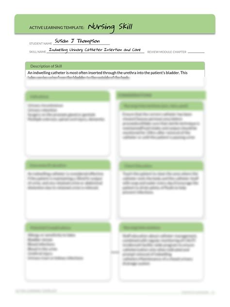 Solution Skill Indwelling Catheter Active Learning Template Studypool