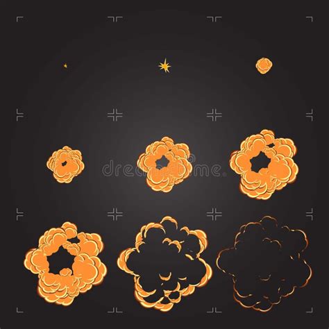 Sprite Sheet Of A Flat Explosion.Animation For Cartoon Or Game. Stock Vector - Illustration of ...