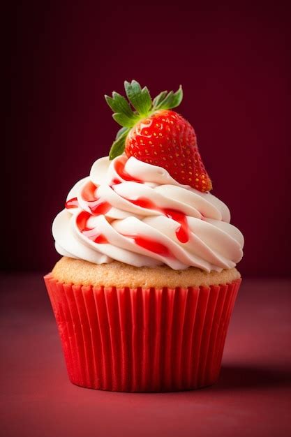 Gros Plan Sur Un Cupcake Aux Fraises Photo Gratuite