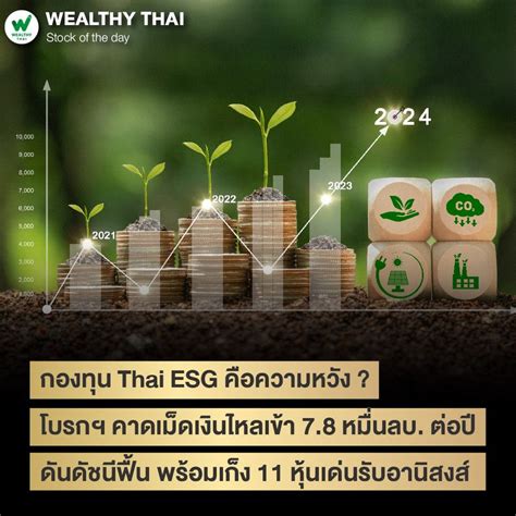 [wealthy Thai] กองทุน Thai Esg คือความหวัง โบรกฯ คาดเม็ดเงินไหลเข้า 7 8 หมื่นลบ ต่อปี ดัน