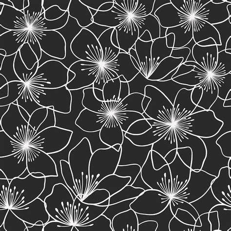 Premium Vector Beautiful Floral Seamless Pattern Design In Hand Drawn