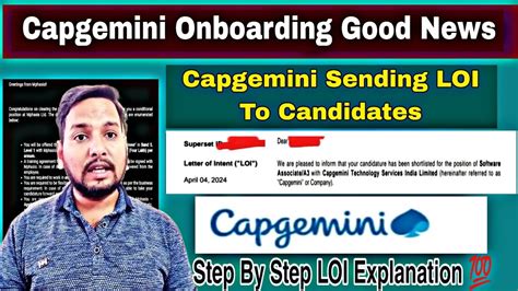 Capgemini Letter Of Intent Update Csg Role Training Details Step By