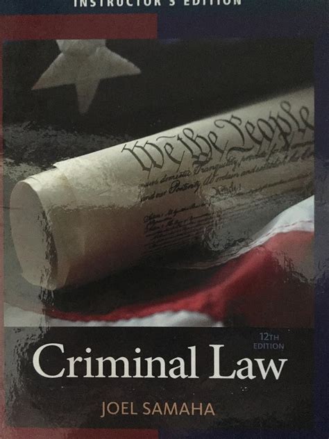 Criminal Law Th Edition Samaha I E Samaha Amazon