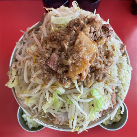 み On Twitter Rt Mentolivo 【ラーメン二郎 ひたちなか店】 小ラーメン大しょうがねぎ 野菜マシマシ