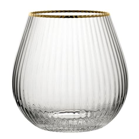 Hayworth Stemless Gin Glasses Gold Rim 22oz 650ml At