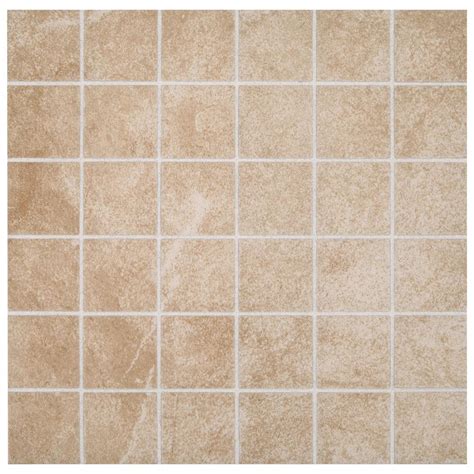 Portland Stone Beige 12 In X 12 In X 6 35 Mm Ceramic Mosaic Floor And Wall Tile 1 Sq Ft