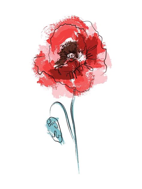 Premium Vector Abstract Red Poppy Flower The Effect Of Red Gouache