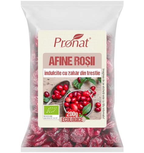 ESell Ro Afine Rosii Bio Indulcite Cu Zahar Din Trestie 200g Pronat