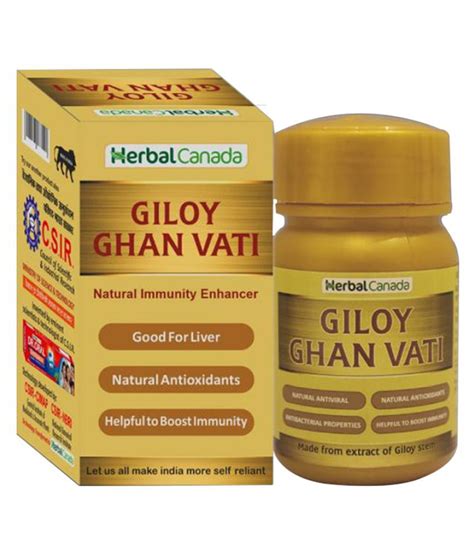 Herbal Canada Giloy Ghan Vati Natural Antioxidants Tablet 100 Gm Pack