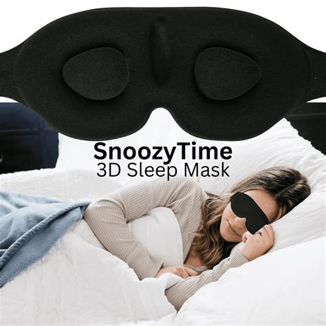 Snoozytime Sleep Mask for Adults, Blackout Eye Cover, Travel ...