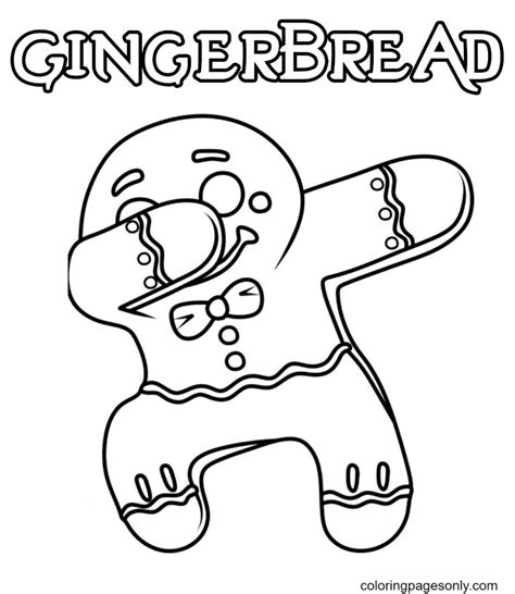 Cute Pose Gingerbread Man Coloring Page Free Printable Coloring Pages