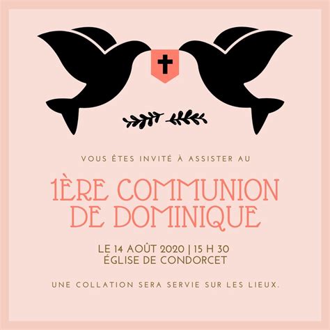 Faire Part Invitations De Communion Mod Les Gratuits Canva