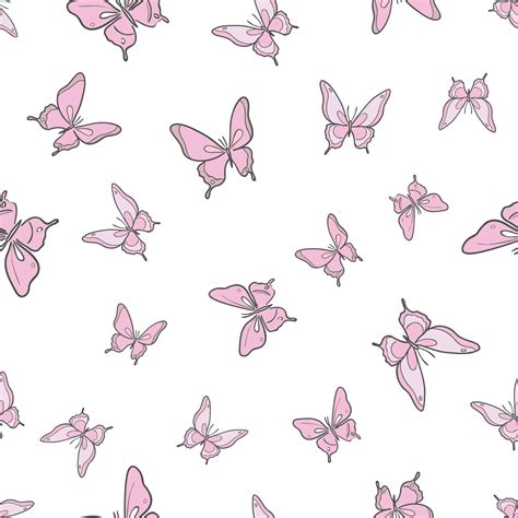 Pink Butterfly Vector Pattern Background 16190405 Vector Art At Vecteezy