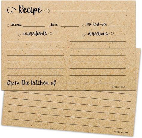 Amazon Herzii Prints Double Sided Recipe Cards X Inches