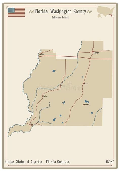 Map of Washington County in Florida Stock Vector - Illustration of ...
