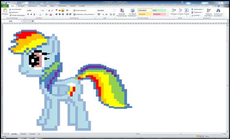 Pixel Art Rainbow Dash Ms Excel By Bumskuchen On Deviantart