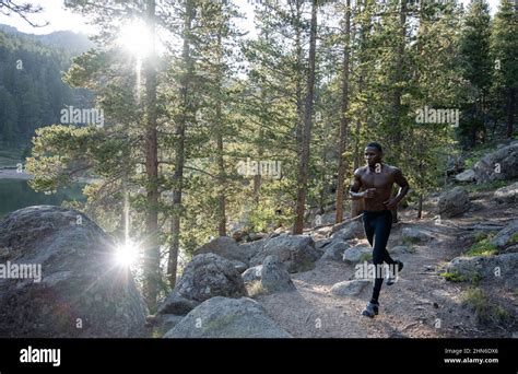 Trail Running In Colorado Adventure Stock Photo Alamy