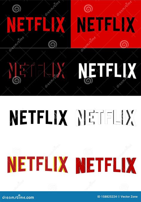 Netflix Logo Editorial Word Vector Set Online Background Editorial