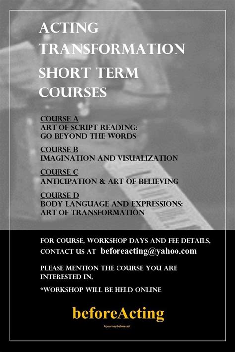 4 2 Weeks Short Term Courses On Acting September At Best Price In Delhi