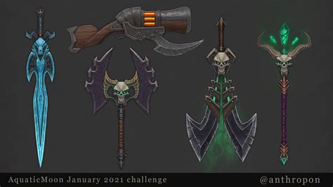 Artstation World Of Warcraft Style Weapons