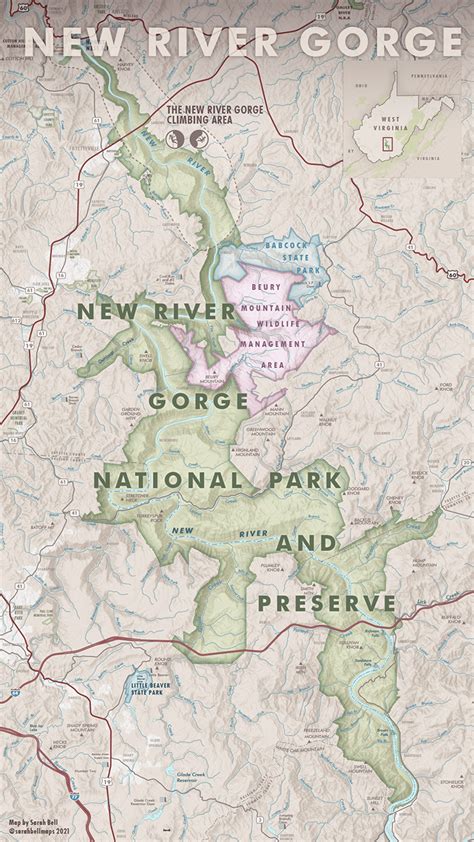 New River Gorge National Park Map On Behance