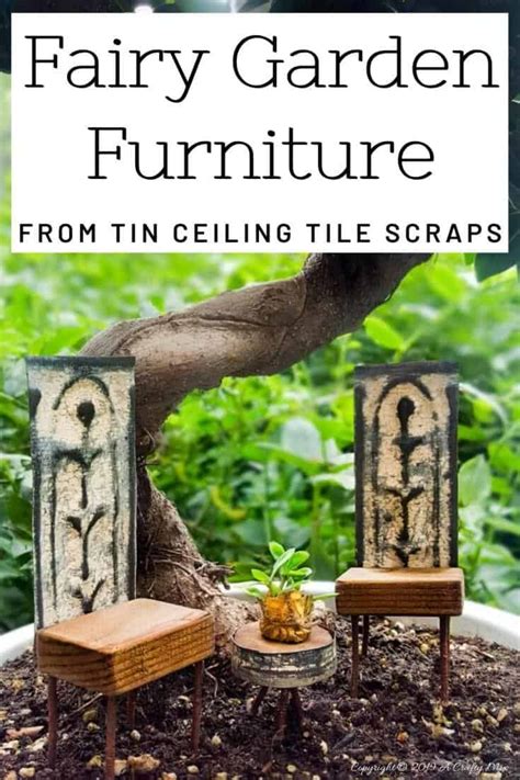 Tin Ceiling Fairy Garden Furniture Set - DIY